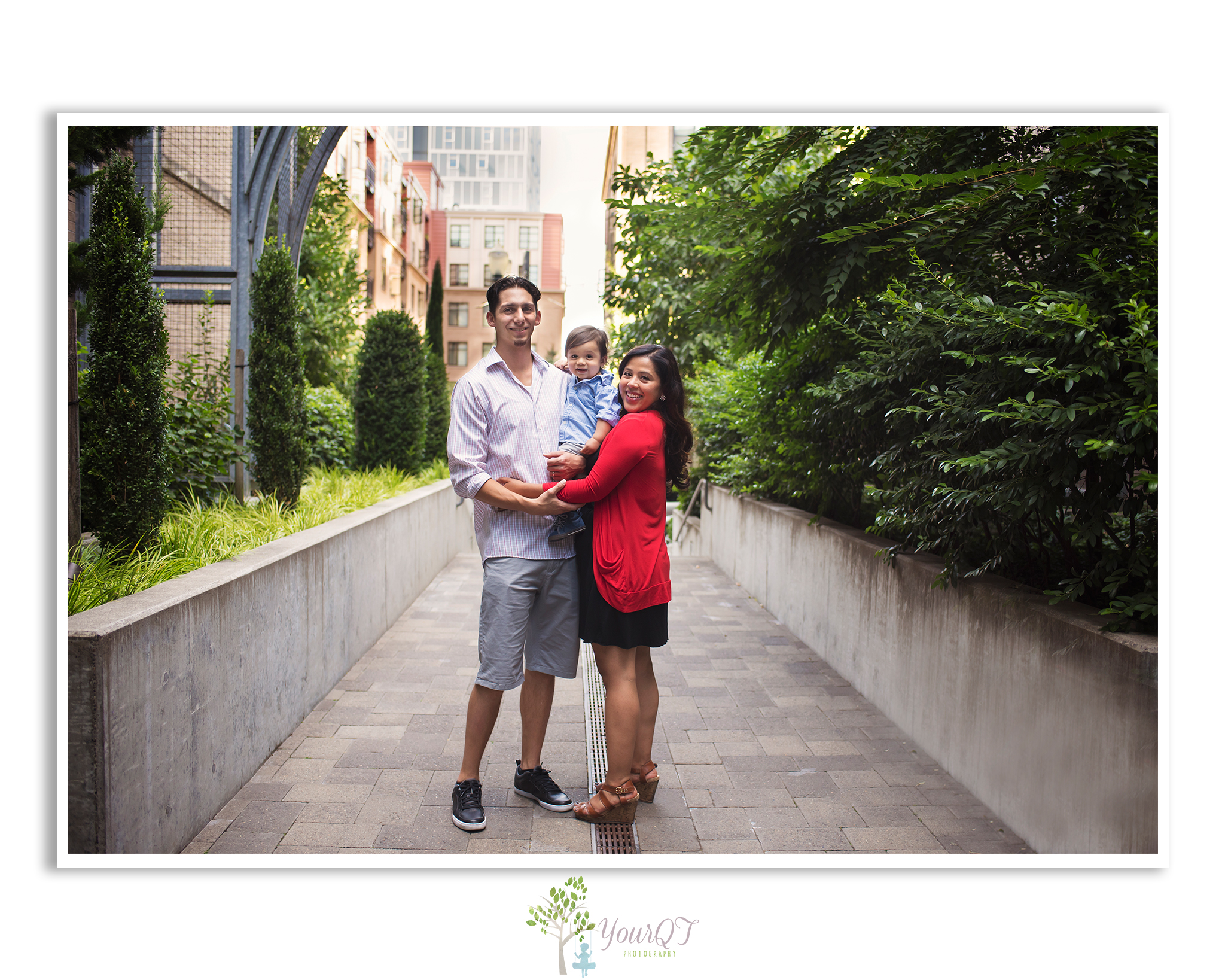 Inman Family City Session Downtown Portland Oregon Mom dad and baby boy